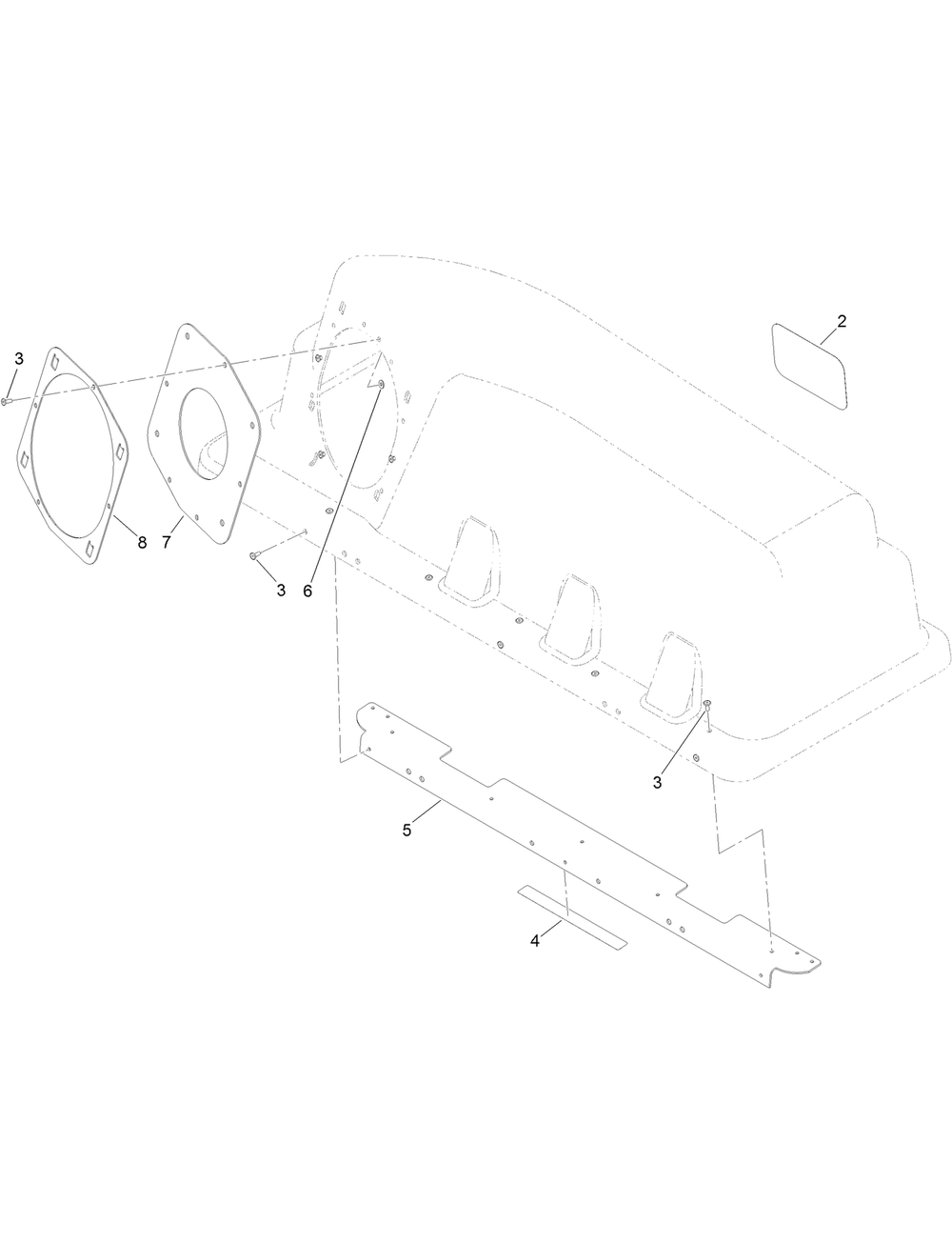 Bagger Hood Assembly Diagram and Parts List for 78481 407090000-999999999 Toro Lawn Tractor