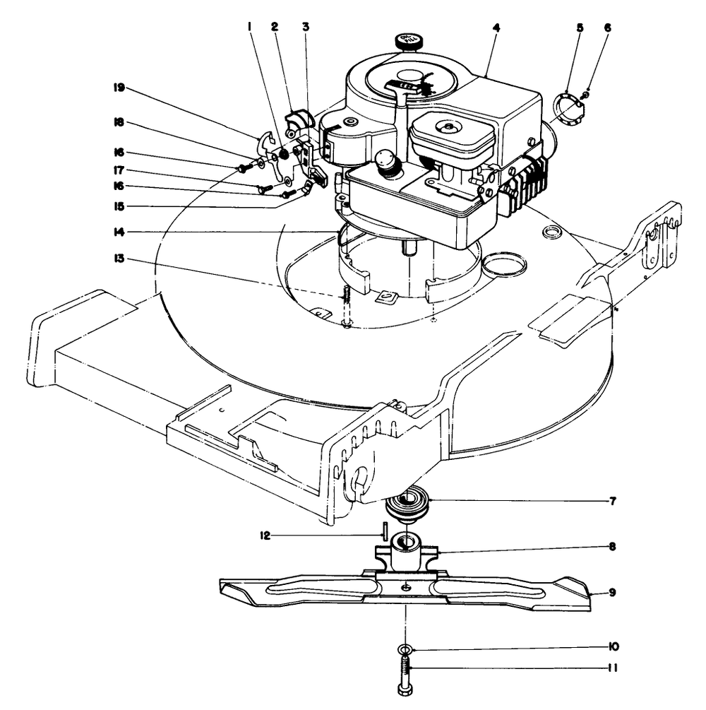 Engine Assembly Diagram and Parts List for 20725 0000001 - 0999999 Toro Lawn Mower