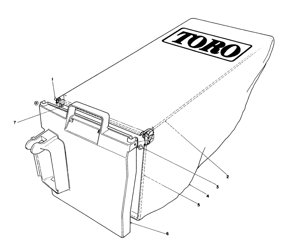 Grass Bag Assembly No. 12-8859 Diagram and Parts List for 20574 8000001 - 8999999 Toro Lawn Mower