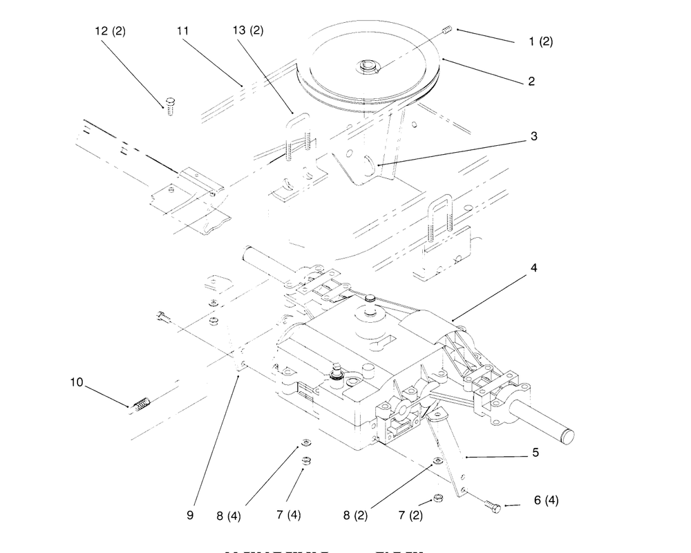 Transaxle-Gear Diagram and Parts List for 72042 5900001 - 5900796 Toro Lawn Tractor