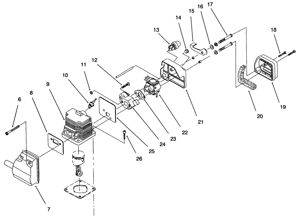 Engine Assembly (Continued) Diagram and Parts List for 51911 79000001 - 79999999 Toro Trimmer