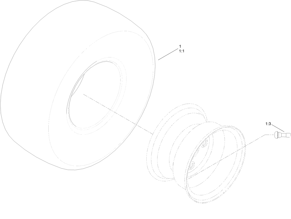 Tire Assembly No. 131-3671 Diagram and Parts List for 74785 400000000 - 999999999 Toro Lawn Tractor