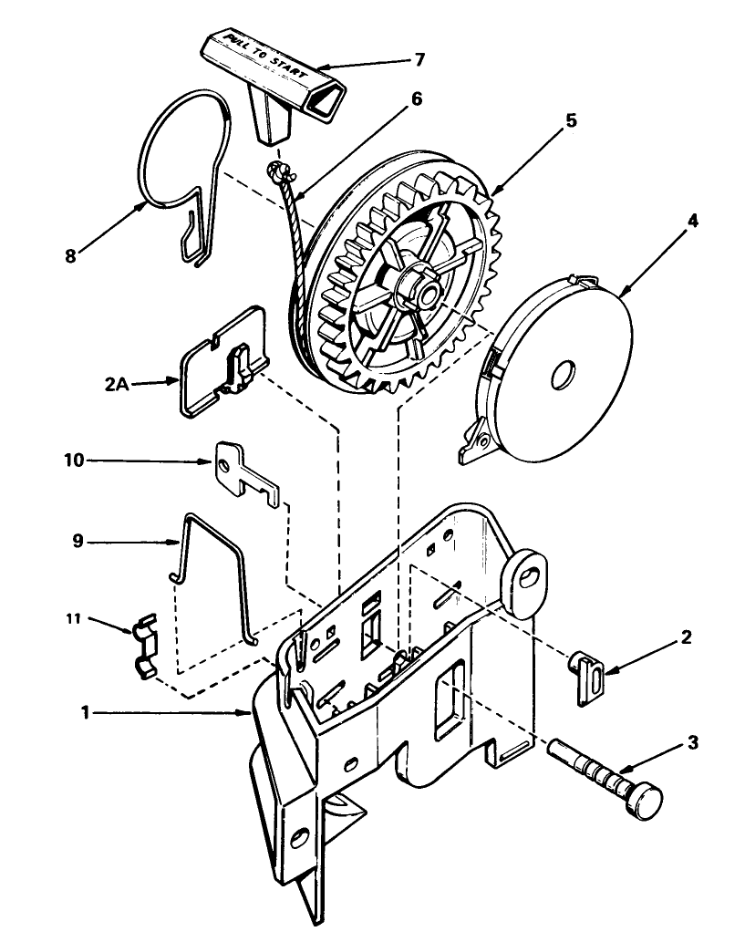 Rewind Starter No. 590531 Diagram and Parts List for 20576 3000001 - 3999999 Toro Lawn Mower