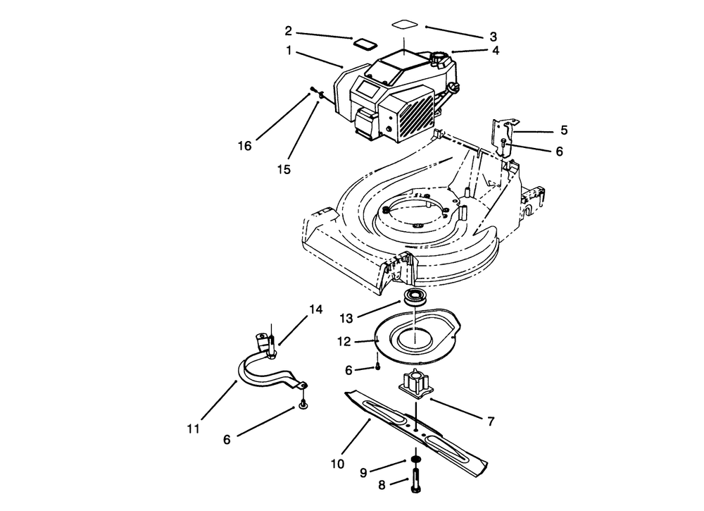 Engine Assembly Diagram and Parts List for 26630B 4900001 - 4999999 Toro Lawn Mower