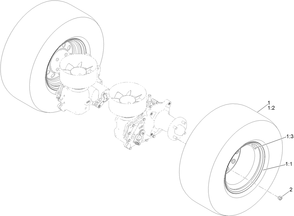 Rear Wheel Assembly Diagram and Parts List for 74020 400000000-999999999 Toro Lawn Tractor