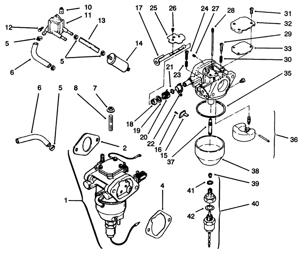 Fuel System Diagram and Parts List for 72102 6900001 - 6999999 Toro Lawn Tractor