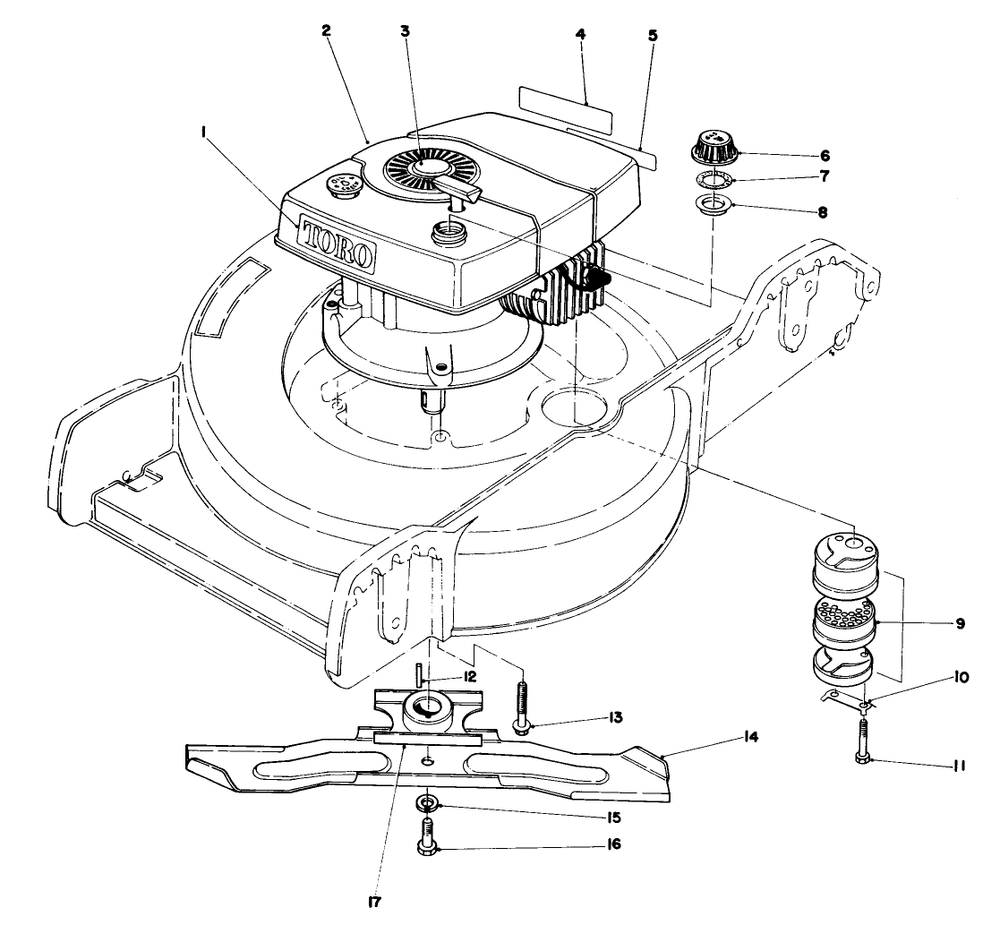Engine Assembly Diagram and Parts List for 20762 0000001 - 0999999 Toro Lawn Mower