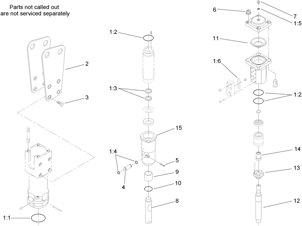 Power Head Assembly Diagram and Parts List for 23135 315000001 - 315999999 Toro Lawn Tractor Accessories