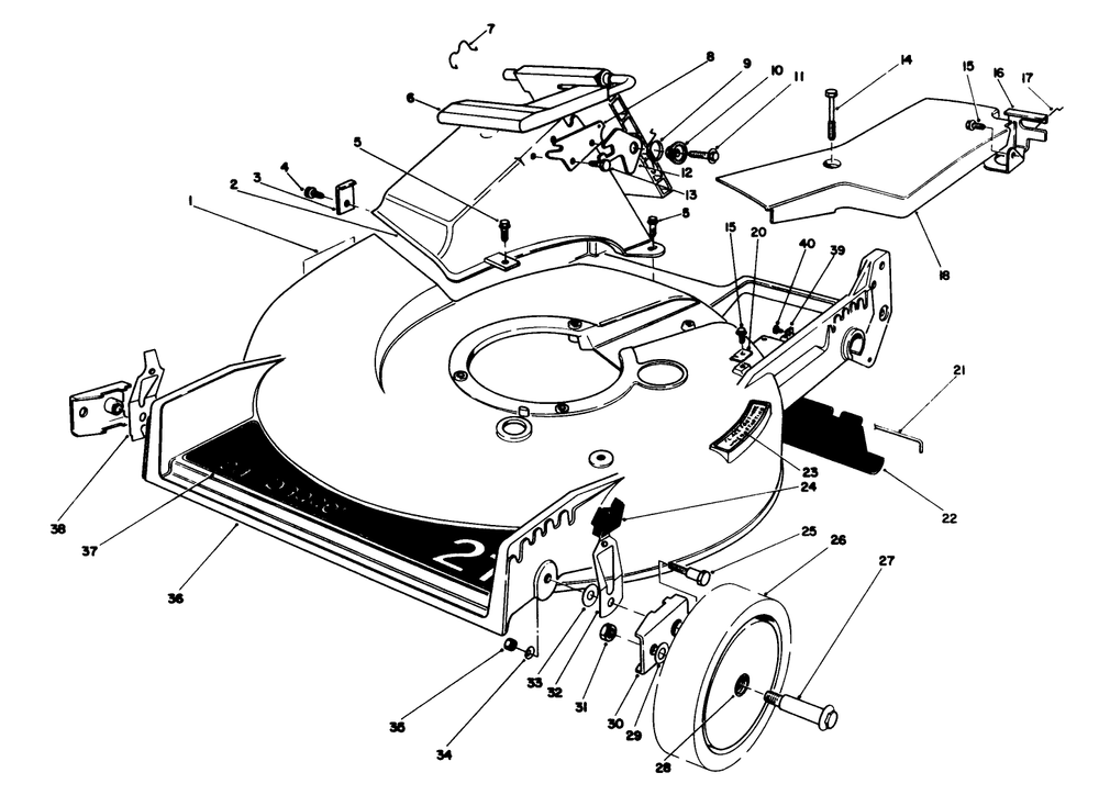 Housing Assembly Diagram and Parts List for 20695 8000001 - 8999999 Toro Lawn Mower