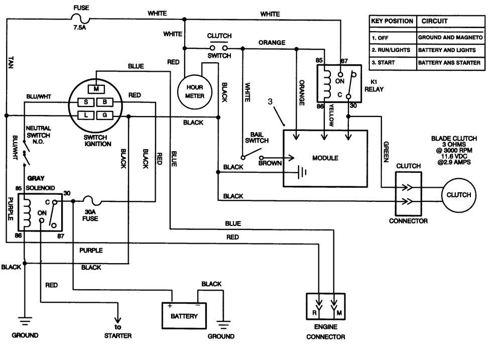 Electric Schematic Diagram and Parts List for 30186 590001 - 599999 Toro Lawn Tractor Accessories