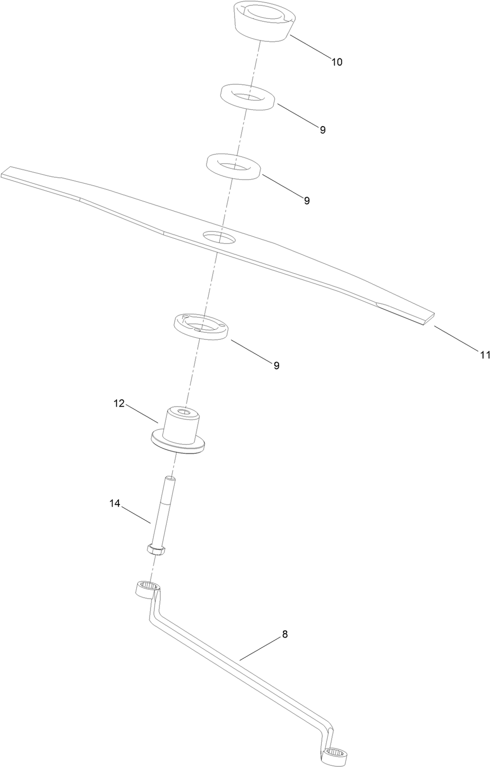 Cutting Assembly Diagram and Parts List for 02610 410200000-999999999 Toro Lawn Mower