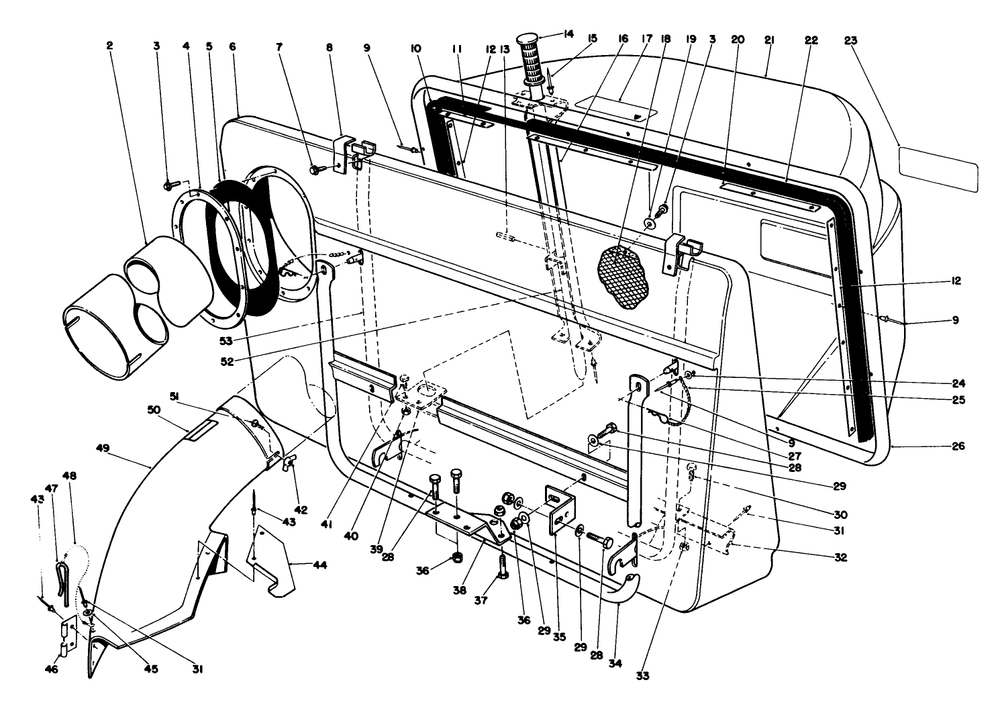Easy-Empty Grass Catcher Model 59111 (Optional) Diagram and Parts List for 56150 7000001 - 7999999 Toro Lawn Tractor