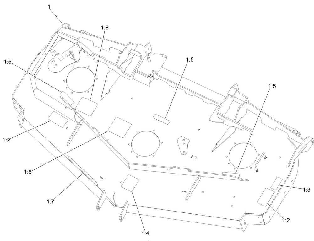 Deck Decal Assembly No. 139-8132 Diagram and Parts List for 72922 412500000 - 999999999 Toro Lawn Tractor