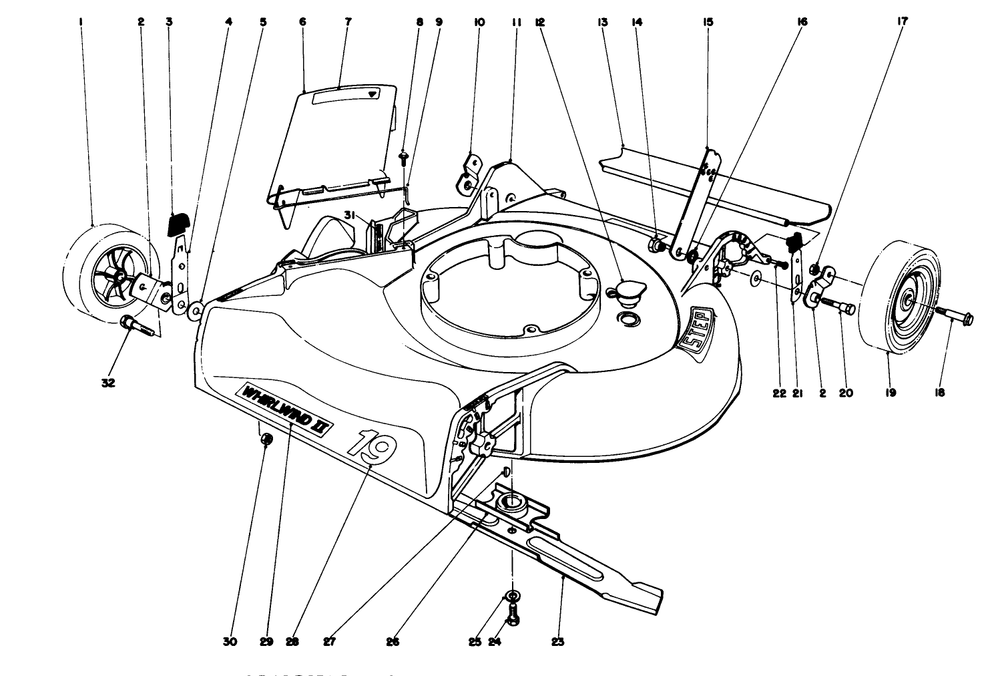 Housing Assembly Model 16009 & 16113 Diagram and Parts List for 16277 7000001 - 7999999 Toro Lawn Mower