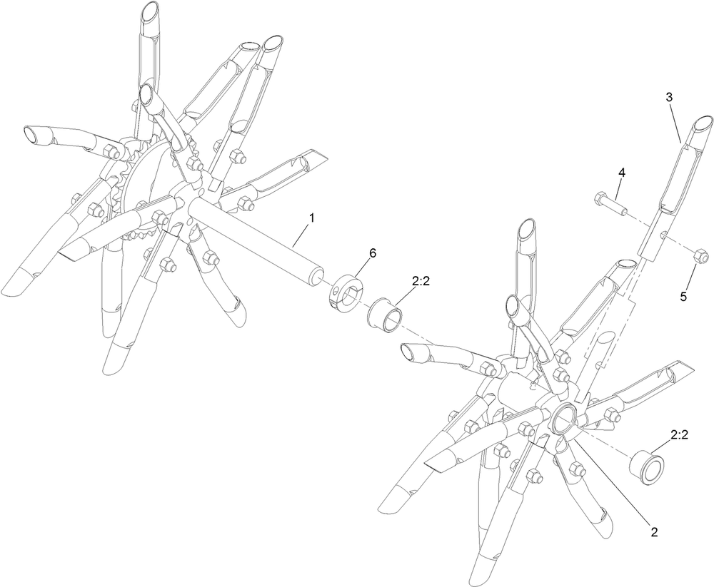 Rh Tine Wheel Assembly Diagram and Parts List for 39521 409760523-999999999 Toro Aerator