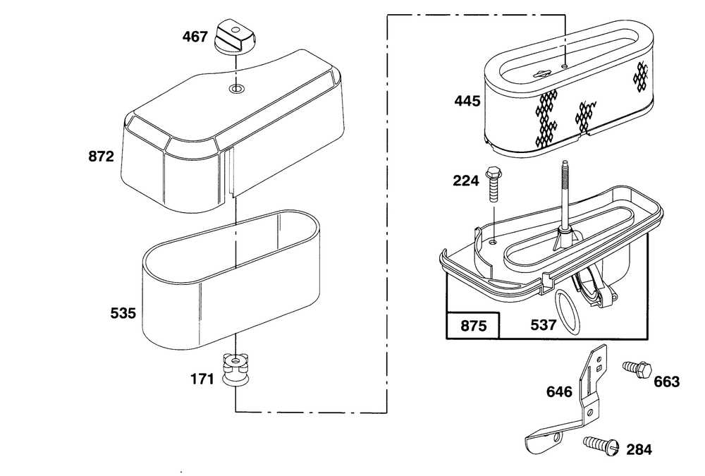 Engine Briggs & Stratton Model 283707-0156-01 Diagram and Parts List for 71182 5910001 - 5999999 Toro Lawn Tractor