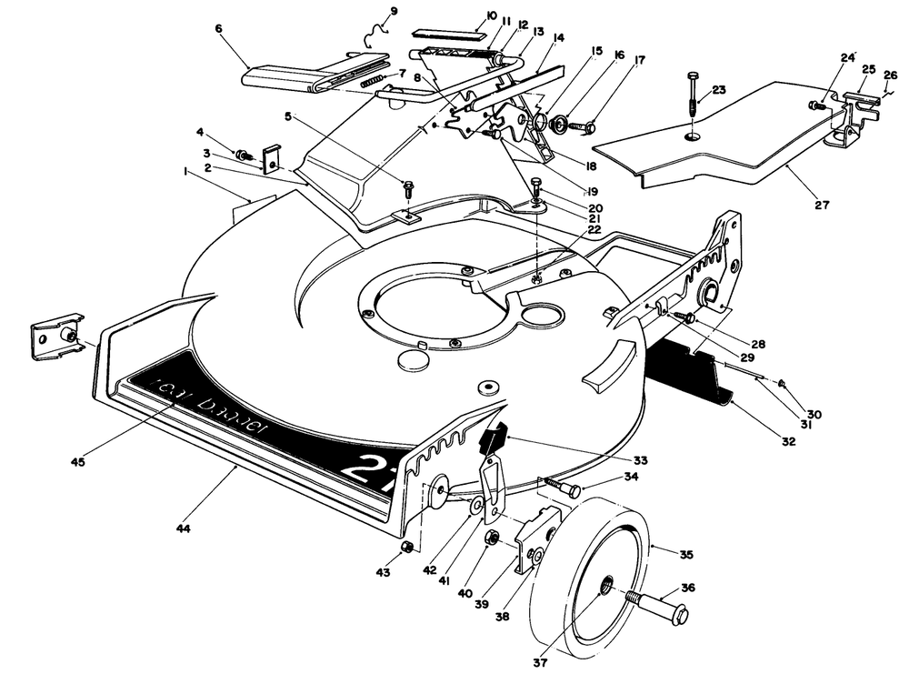 Housing Assembly Diagram and Parts List for 20674 3000001 - 3999999 Toro Lawn Mower