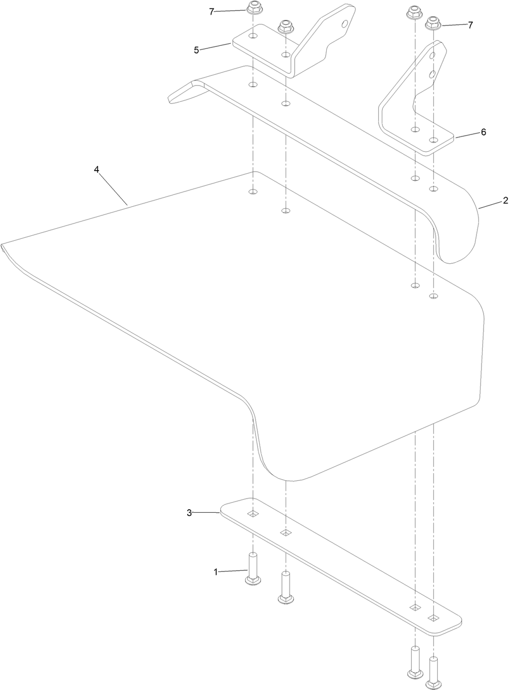 Rubber Deflector Assembly Diagram and Parts List for 74902TE (316000001-316999999)(2016) Toro Lawn Mower