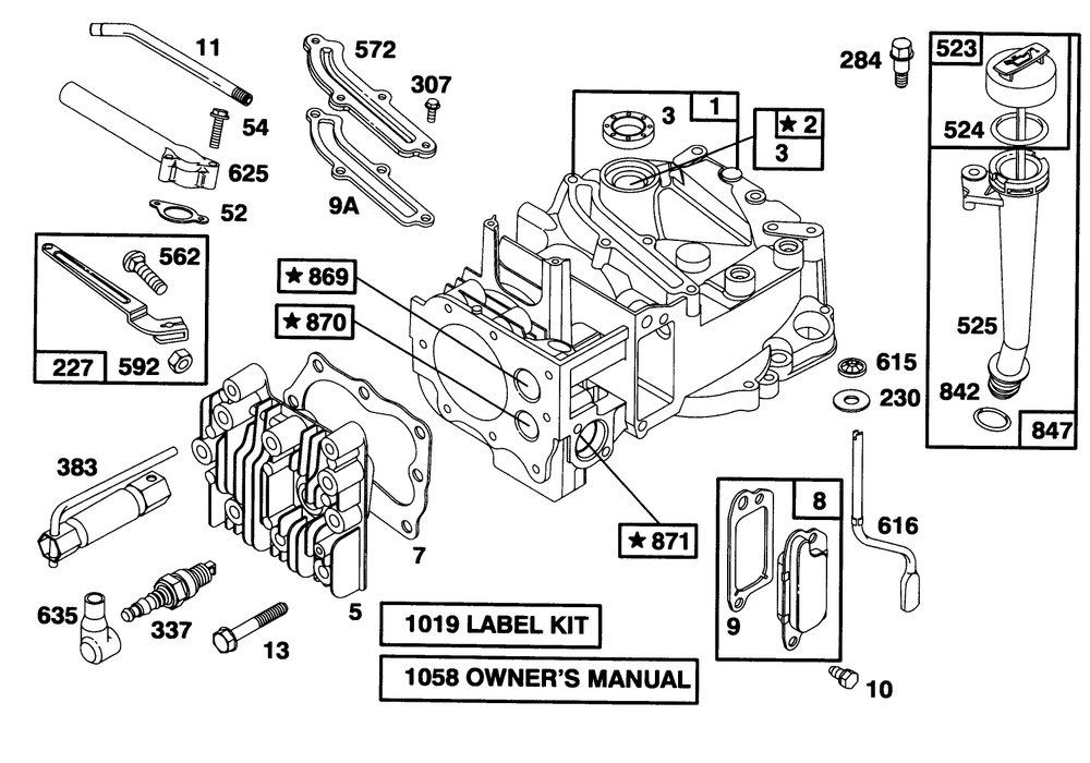 Engine Briggs & Stratton Model 12e802-0620-01 Diagram and Parts List for 21001B 6900001 - 6999999 Toro Lawn Mower