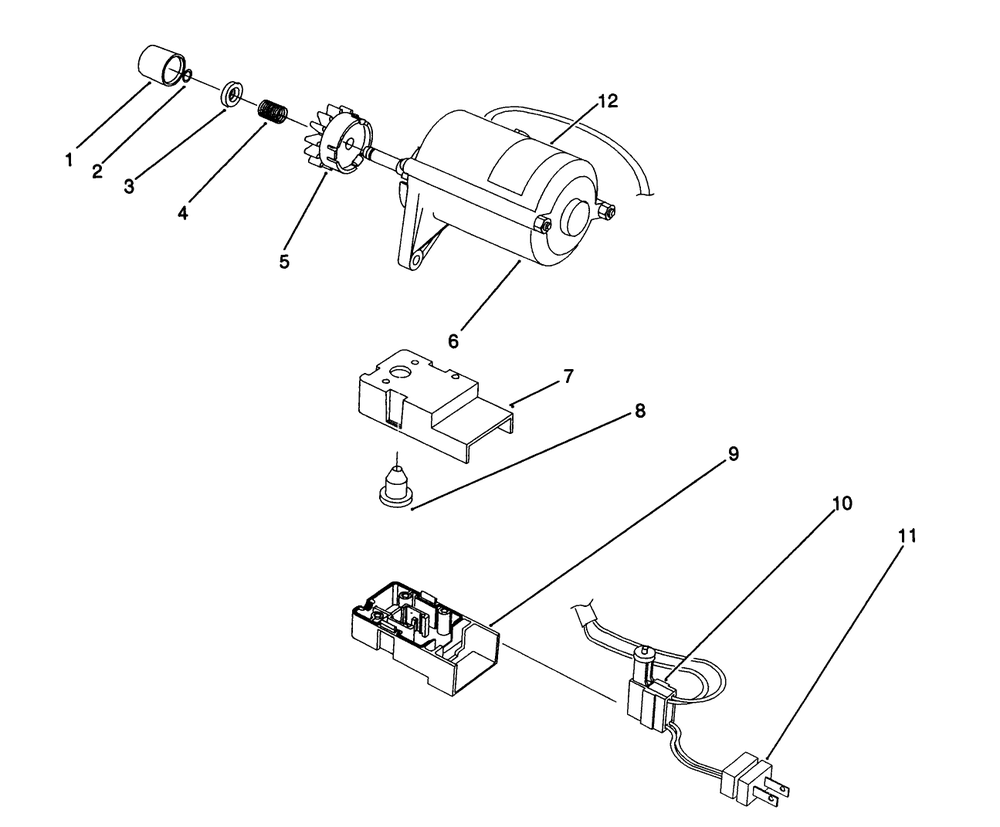 Starter Motor Assembly (Model No. 38176 Only) Diagram and Parts List for 38171 2000001 - 2999999 Toro Snow Blower