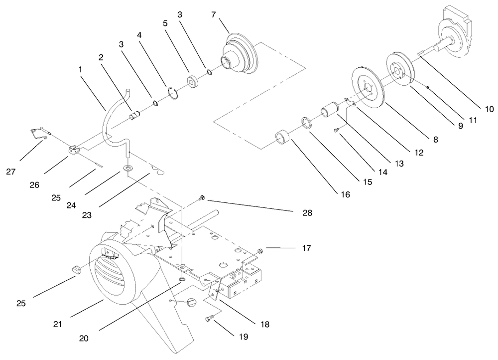 Pto Clutch And Cover Diagram and Parts List for 73502 7900001 - 7999999 Toro Lawn Tractor