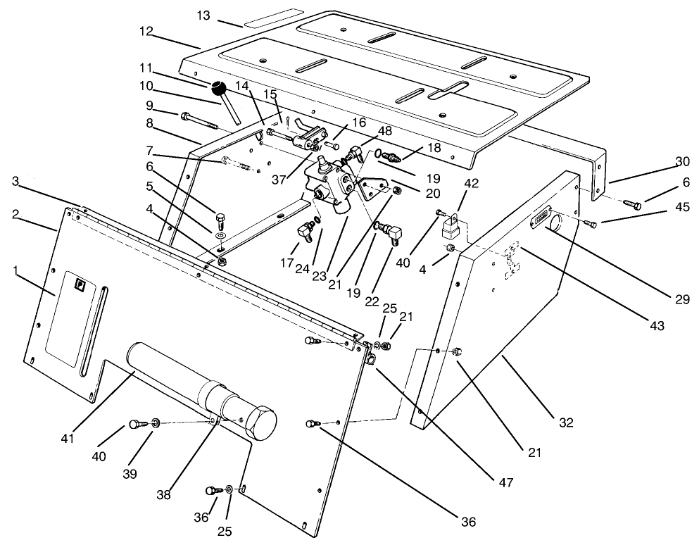 Seat Support Assembly Diagram and Parts List for 30612 990001 - 999999 Toro Lawn Tractor