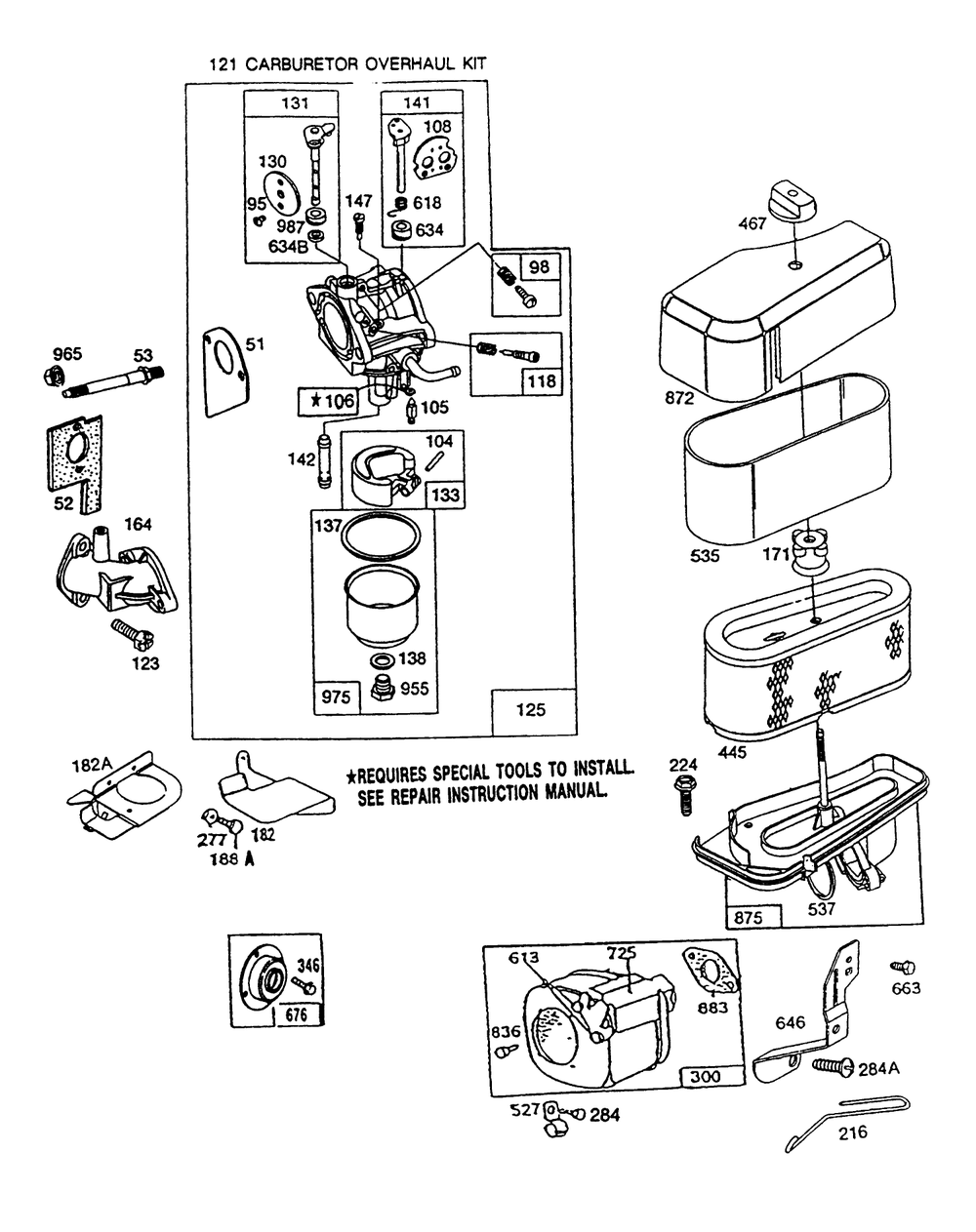 Briggs & Stratton Model No. 286707-0119-01 Diagram and Parts List for 70080 5900001 - 5999999 Toro Lawn Tractor