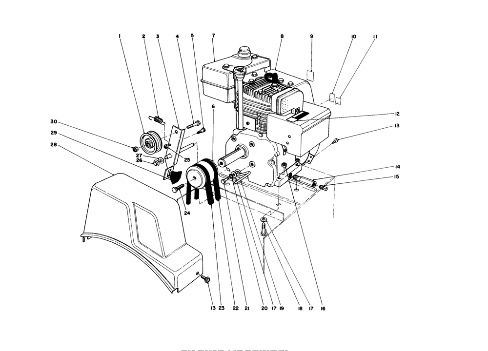 Engine Assembly Diagram and Parts List for 38056 7000001 - 7999999 Toro Snow Blower