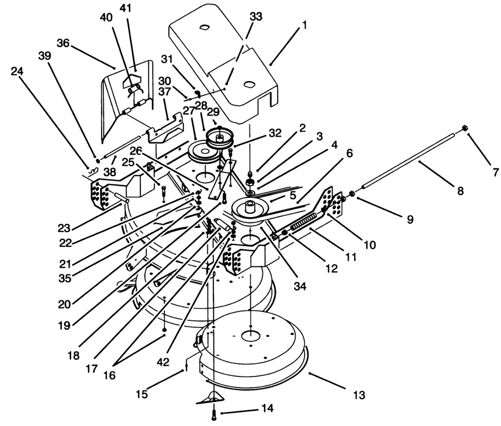 Cover & Pulley Assembly Diagram and Parts List for 30137 590001 - 599999 Toro Lawn Mower