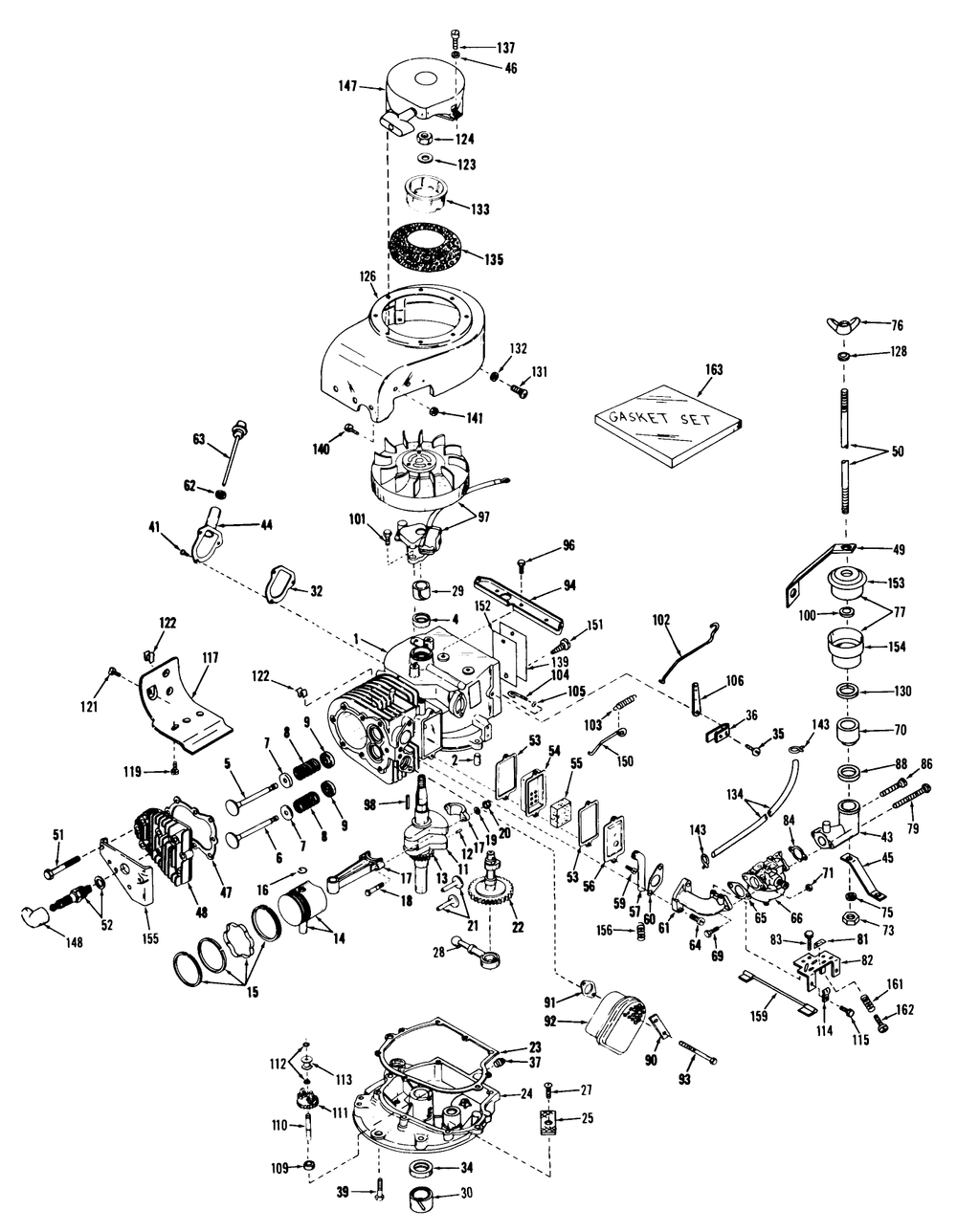 25" And 34" Engine Parts List Diagram and Parts List for 23200 7000001 - 7999999 Toro Lawn Mower