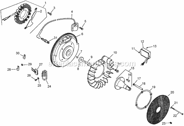 Ignition And Electrical Assembly Kohler Ch750 Diagram and Parts List for 74262TE 260000001-260999999 Toro Lawn Mower