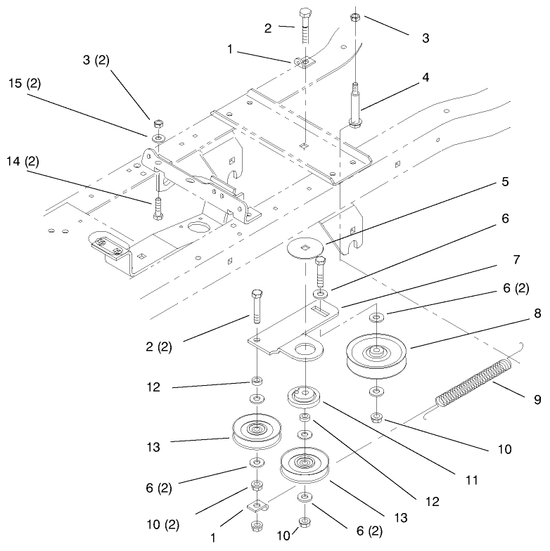 Hydro Drive Components Diagram and Parts List for 72110 7900001 - 7999999 Toro Lawn Tractor