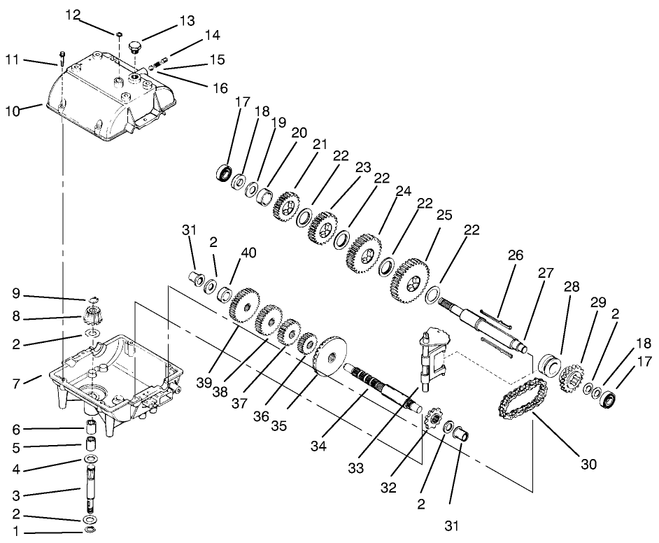 Peerless Transmission Model 700-062 Diagram and Parts List for 30183 890001 - 899999 Toro Lawn Tractor Accessories