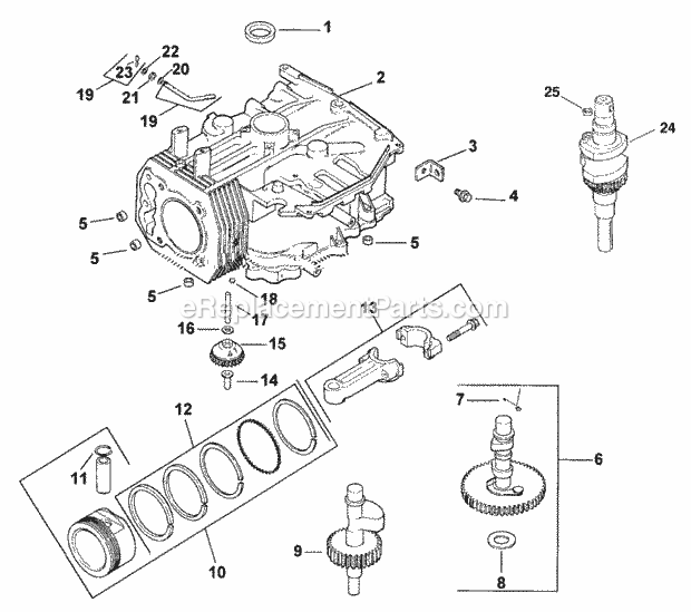 Crankcase Assembly Kohler Model Cv15t-41608 Diagram and Parts List for 30194 220000001-220999999 Toro Lawn Mower