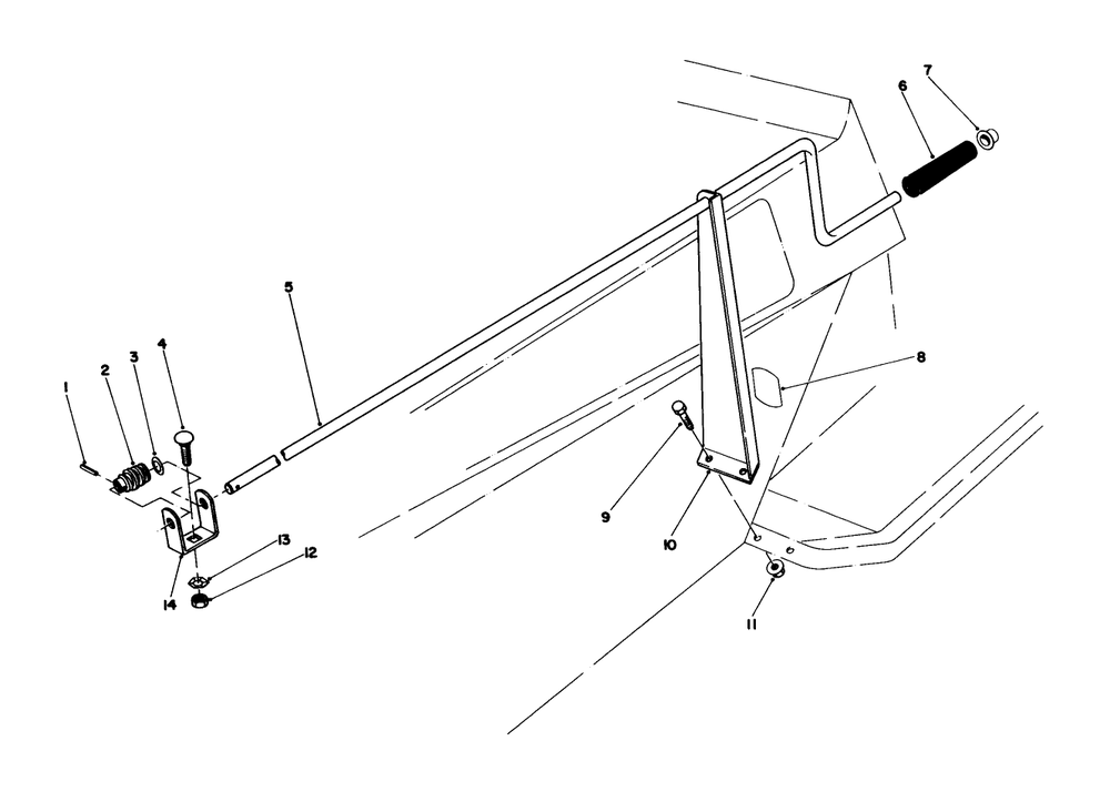 Chute Control Assembly 36" Snowthrower Attachment Model No. 59160 (Optional) Diagram and Parts List for 57358 7000001 - 7999999 Toro Lawn Mower
