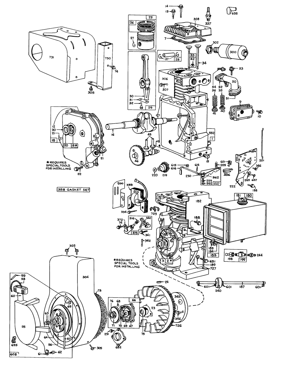 7 Hp Engine No. 170402, Type 0720-01 (Cont-D.) Snowthrower Model No. 31727 Diagram and Parts List for 31832 1000001 - 1999999 Toro Snow Blower