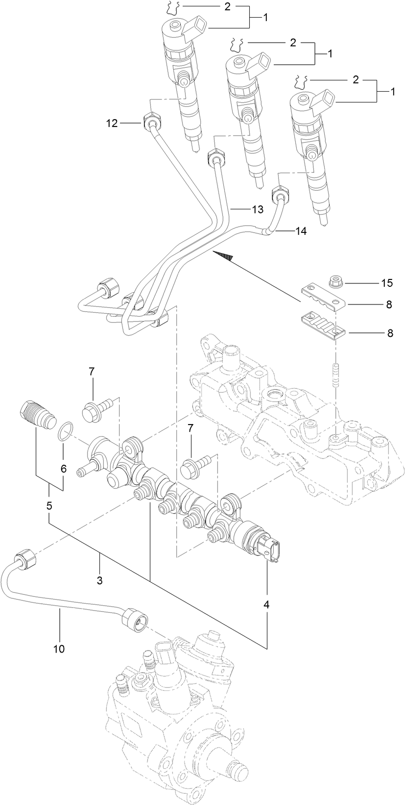 Fuel Injection Valve Assembly Diagram and Parts List for 25403 400000000 - 401399999 Toro Lawn Tractor Accessories