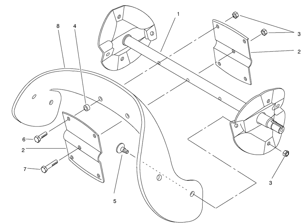 Rotor Assembly Diagram and Parts List for 38431 7900001 - 7999999 Toro Snow Blower