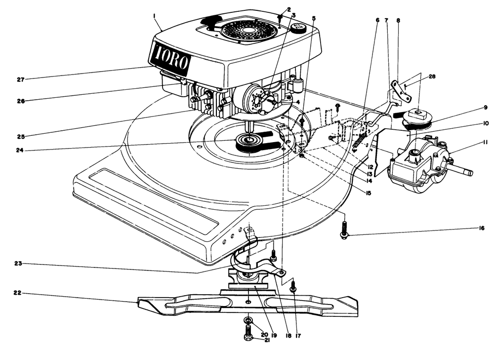 Engine Assembly (Model No. 16890) Diagram and Parts List for 16890 0000001 - 0999999 Toro Lawn Mower