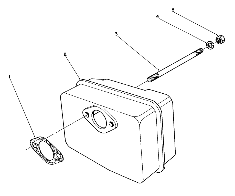 Muffler Assembly(Engine Model No. 47pm1-5) Diagram and Parts List for 38186 2000001 - 2999999 Toro Snow Blower