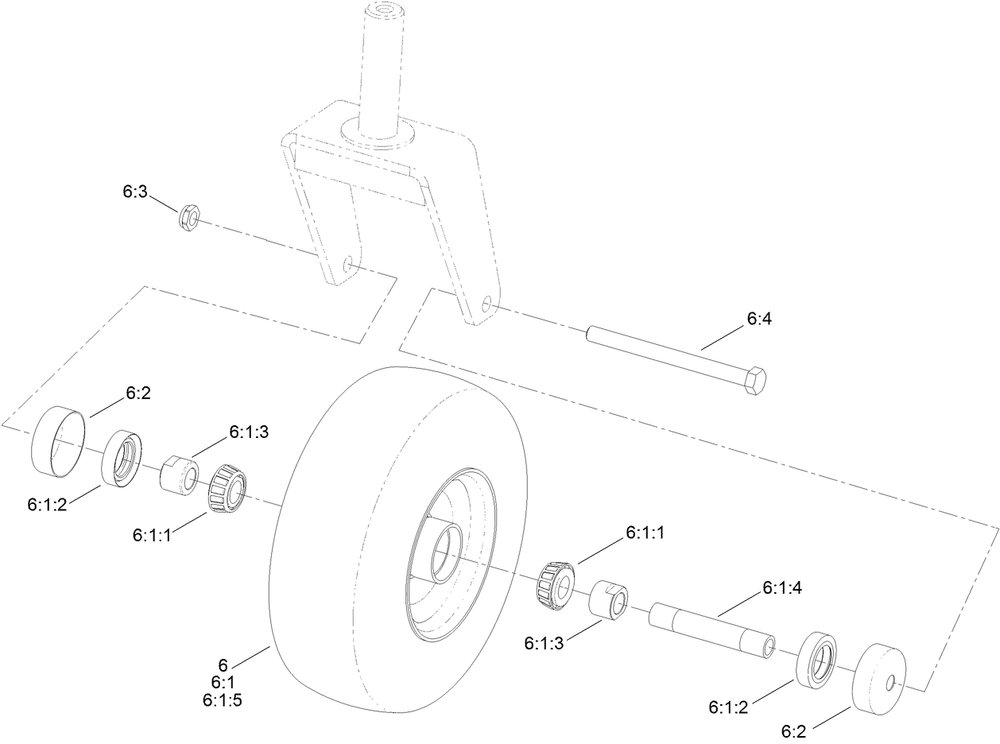 Caster Wheel Assembly Diagram and Parts List for 2720 410300000 - 999999999 Toro Lawn Tractor Accessories