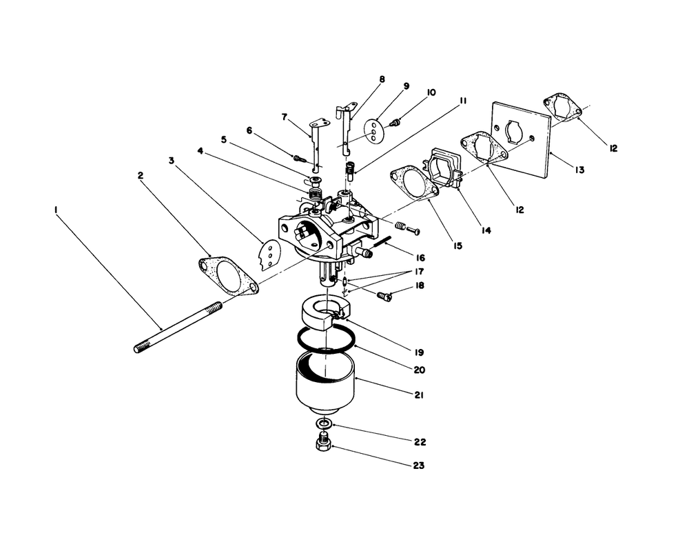 Carburetor Assembly (Engine Model No. 47pf5 & 47pg6) Diagram and Parts List for 20581 7000001 - 7999999 Toro Lawn Mower