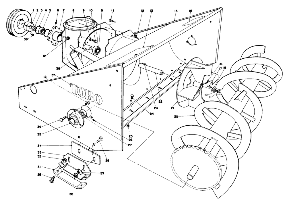 48" Snowthrower Model No. 30515 Diagram and Parts List for 30760 90001 - 99999 Toro Lawn Tractor