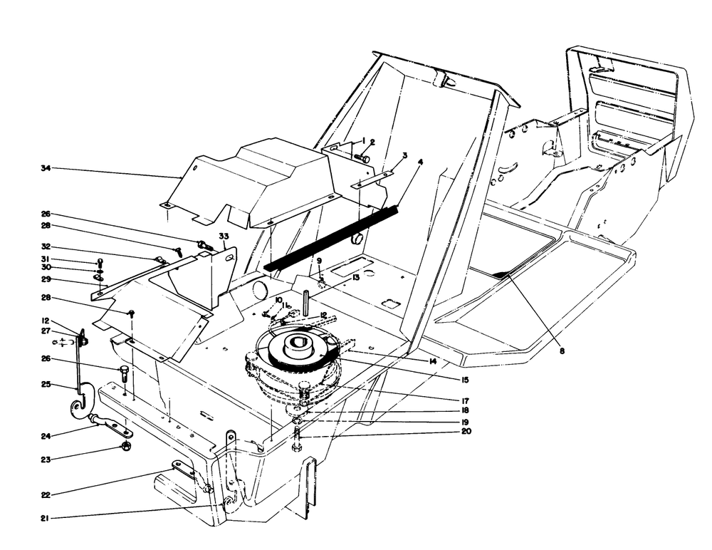 Clutch & Pulley Assembly Diagram and Parts List for 57430 8000001 - 8999999 Toro Lawn Tractor