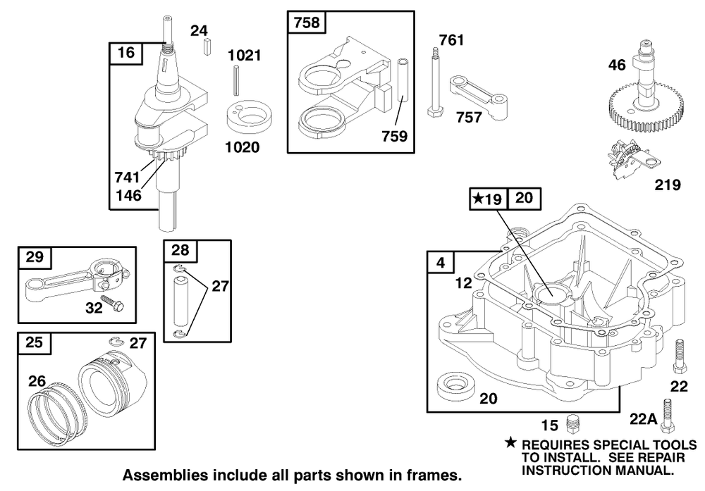 Engine Briggs & Stratton Model 195707-0421-E1 Diagram and Parts List for 70122 9900001 - 9999999 Toro Lawn Tractor