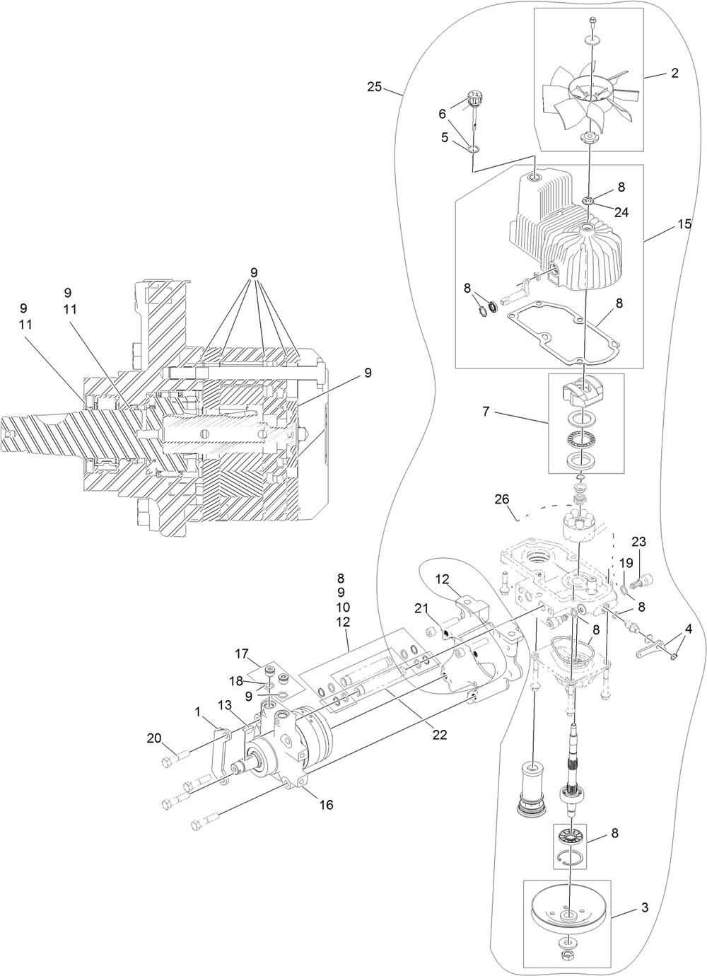 Rh Hydro Assembly Diagram and Parts List for 72960 400000000-406397882 Toro Lawn Mower