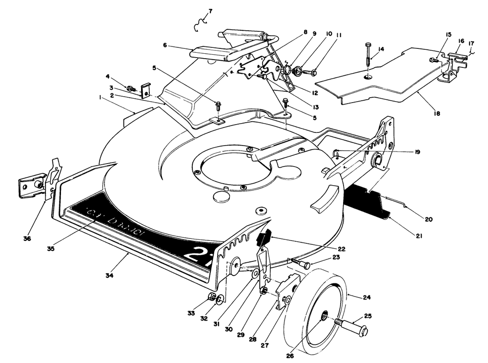 Housing Assembly Diagram and Parts List for 20620 7000001 - 7999999 Toro Lawn Mower
