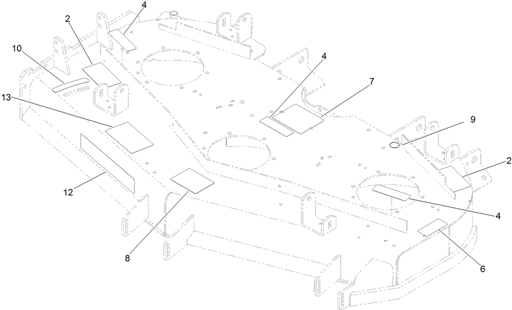 Deck Decal Assembly Diagram and Parts List for 72266 400000000-408799016 Toro Lawn Mower