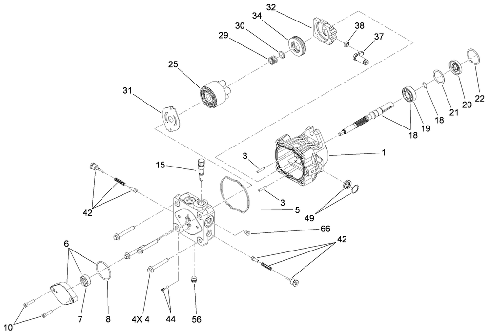 Hydraulic Pump Assembly No. 117-6409 Diagram and Parts List for 23208HD 400000000 - 999999999 Toro Stump Grinder