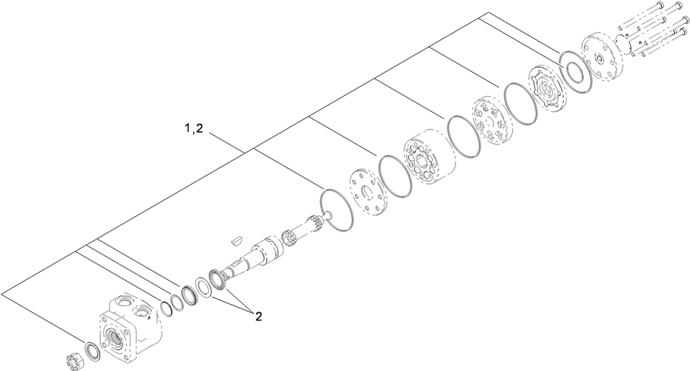 Hydraulic Wheel Motor Assembly Diagram and Parts List for 39934 (310000001-310999999)(2010) Toro Lawn Mower